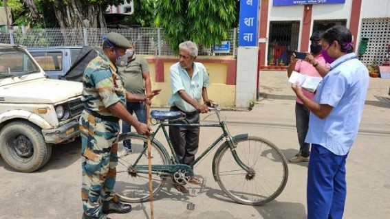 Mask Enforcement Drive : West Agartala Police imposed Fines on the Public amid Covid-19's workless situation in the state Mask Enforcement Drive : West Agartala Police imposed Fines on the Public amid Covid-19's workless situation in the state